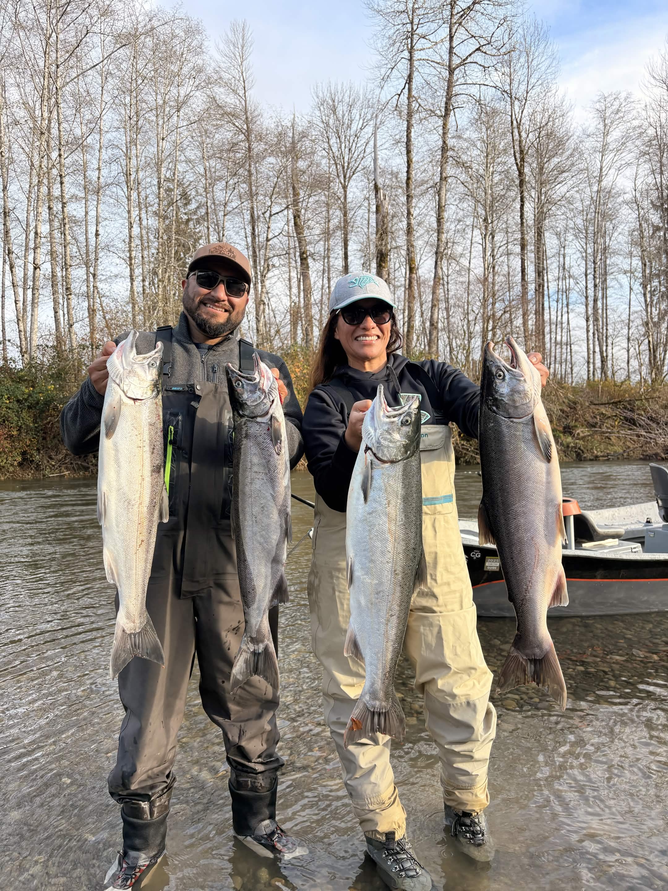 Salmon caught offshore on a charter boat